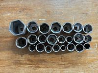 Two rows of 21 impact sockets showing varying diameters