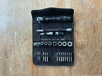 Entire open pouch showing all components