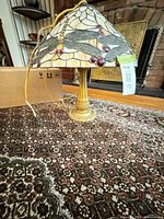 Full view of lamp with shade and base