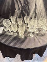 Full group of 13 cut-glass pieces