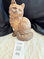 Front three-quarter view of cast iron cat doorstop