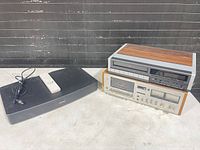 All three components: Bose soundbase, VHS VCR, Sankyo cassette deck
