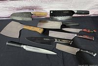 All nine knives laid out