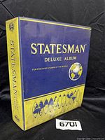 Front view of blue Statesman Deluxe Album binder