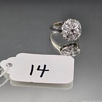Ring front view showing cubic zirconia and band