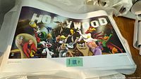 Rolled lithograph poster showing Looney Tunes Hollywood scene