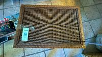 top view showing woven rattan lid