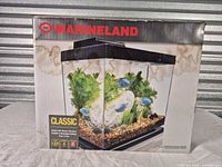 Retail box front showing Marineland Classic 4-gallon aquarium image and branding