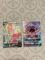 Front of Medicham V and Tapu Lele GX cards side by side