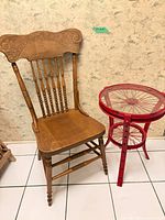 Chair and side table full view