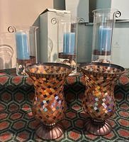 All five candle holders on display