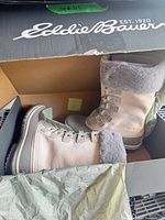 Boots inside original Eddie Bauer box showing condition