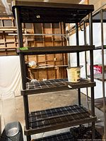 Full view of the 5-shelf plastic unit