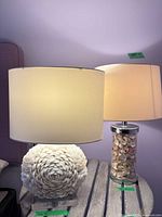 Both lamps with shades visible