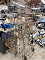 Full view of metal wire rack front and side
