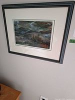 Front view of framed print showing image, matting and frame