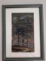 Frontal view showing full framed fused glass artwork