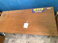 top view showing wood grain surface and overall size