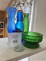 Group shot showing all five glass pieces