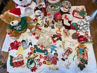 Group shot of entire assortment laid out on white cloth