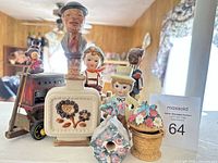 Full group shot of all ceramic and wooden pieces