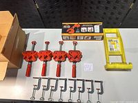 Overview of all clamps, suction handle box, panel carrier