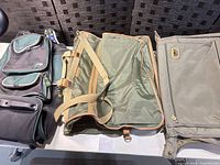 Overview of three bags laid out on table