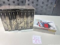 Civil War VHS set with stack of three Wii game cases