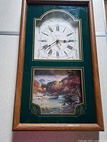 Front view showing full clock and print