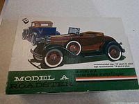 Front of original box showing 1930 Packard Model A Roadster artwork