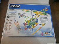 Front of K'NEX Power & Play box showing model, 529 pieces, motorized movement info