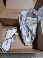 Sandals inside original box with tissue paper