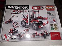 Front of Engino Inventor 90-in-1 box showing model images and branding