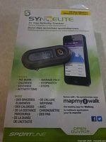 Front of retail box showing SYNC Elite tracker image and features