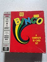 Front of red Bingo game box showing graphics and branding