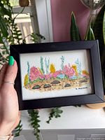 Front view of framed watercolour