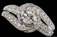 Top view showing twist design and full diamond coverage