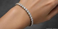 Bracelet worn on wrist showing overall look and diamond sparkle