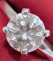 Close-up of diamond in six-prong setting