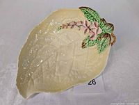 Top view showing full dish shape and foxglove design