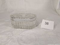 crystal box with lid on showing front and pattern
