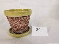 Pot with saucer front view