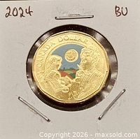 Reverse side showing coloured design and CANADA DOLLAR legend