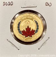 Obverse view of coloured reverse design within cardboard flip