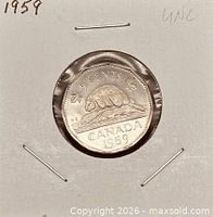 Beaver reverse showing denomination and date