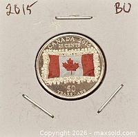 Reverse showing coloured flag design and date