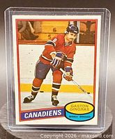 Front of Gaston Gingras O-Pee-Chee card in protective sleeve