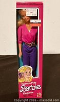 Front view of sealed 1983 Fashion Play Barbie Elegante doll box