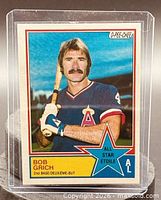 Card front showing Bob Grich photo and All-Star graphics in protective case