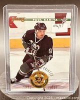 Front of Paul Kariya Press Proof card in holder